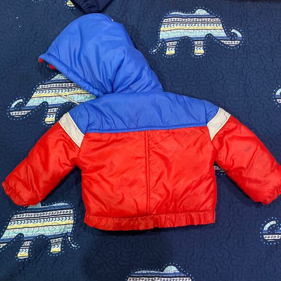 VIntage Sears Baby Hooded Puffer jacket Size Small 12m 70's 80's - Picture 7 of 12